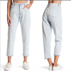 DL1961 light wash high rise tapered jeans